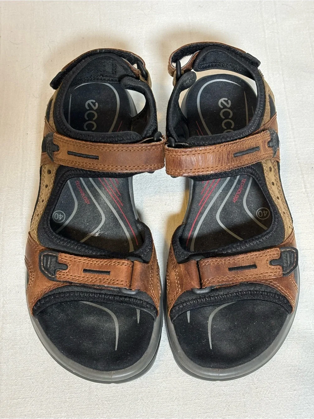 ECCO Offroad Yucatan Sport Leather Sandal-Bison/Mineral/Black-Women Size 40/US 9